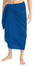 Load image into Gallery viewer, La Leela Men&#39;s Hawaiian Beach Wrap Sheer Sarong Swimming Bathing Suit Towel Beachwear Swim Pareo Cover up Long 72&quot;X42&quot;  Blue 127716