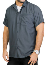 Load image into Gallery viewer, LA LEELA Men Regular Size Beach hawaiian Shirt Aloha Tropical Beach  front Pocket Short sleeve Grey