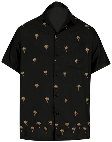 la-leela-mens-beach-hawaiian-casual-aloha-button-down-short-sleeve-shirt-Halloween Black_W828