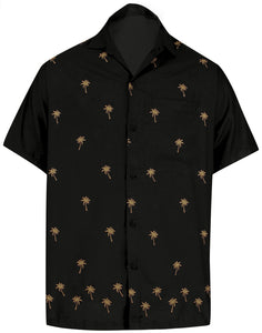 la-leela-mens-beach-hawaiian-casual-aloha-button-down-short-sleeve-shirt-Halloween Black_W828