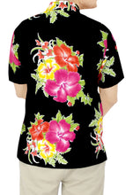 Load image into Gallery viewer, LA LEELA Men Regular Size Beach hawaiian Shirt Aloha Tropical Beach  front Pocket Short sleeve Pink