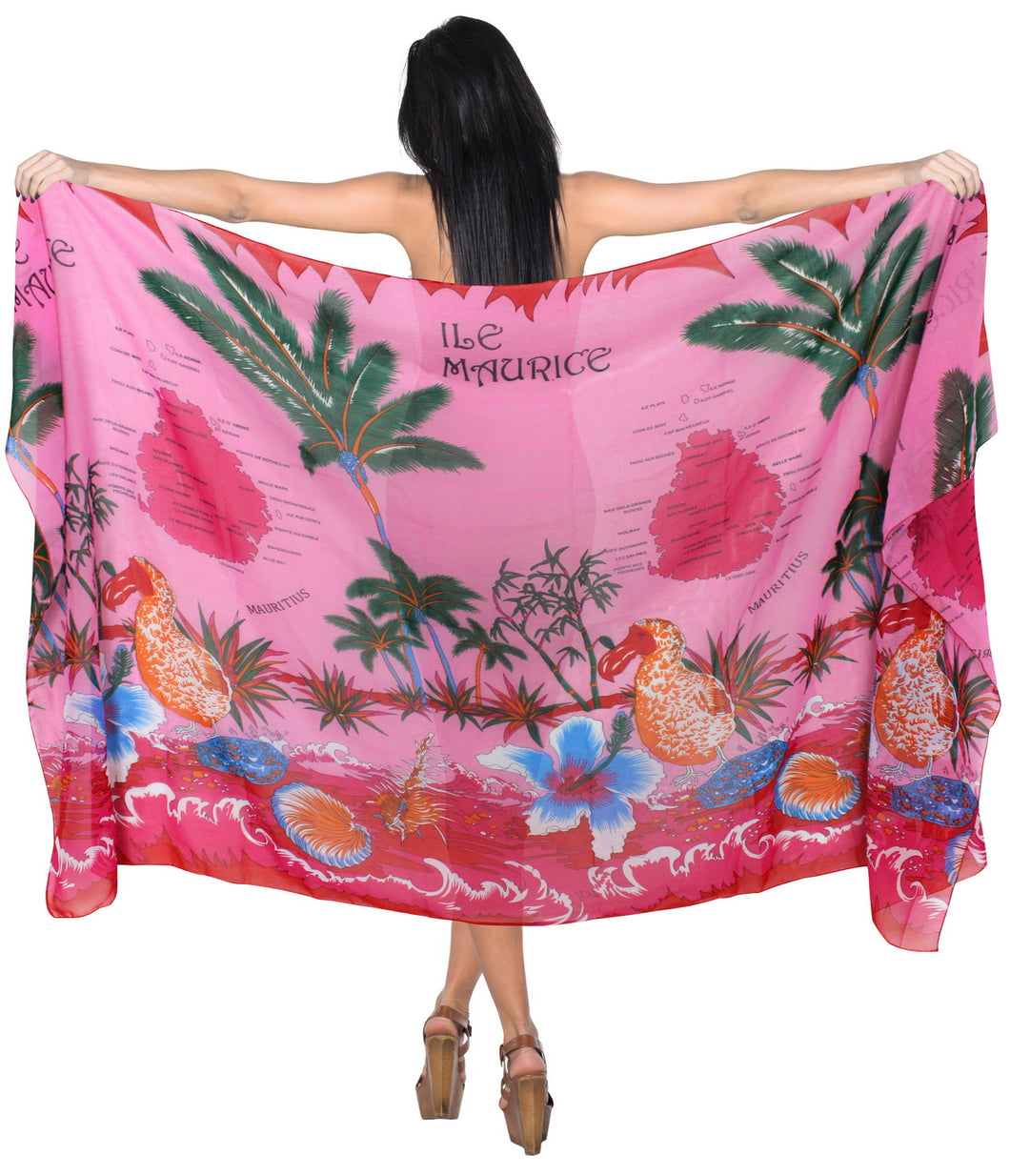 LA LEELA Women's Sarong Swimwear Cover Up Summer Beach Wrap One Size Pink_E175