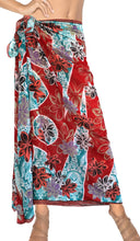 Load image into Gallery viewer, La Leela Women&#39;s Hawaiian Bikini Beach Wrap Sheer Sarong Swimming Bathing suit Beachwear Swim Dress Pareo Cover up Long 78&quot;X42&quot;  Red 128381