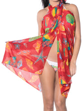 Load image into Gallery viewer, LA LEELA Women&#39;s Swimsuit Cover Ups Beach Sarongs Plus Size One Size Red_D235