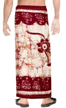 Load image into Gallery viewer, LA LEELA Men&#39;s Swimsuit Cover Up Summer Beach Wrap Lungi One Size Maroon_Y118