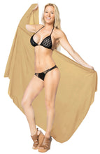 Load image into Gallery viewer, la-leela-rayon-women-wrap-swimsuit-cover-up-sarong-solid-78x39-mustard_5031