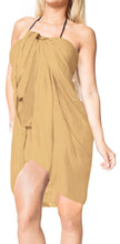Load image into Gallery viewer, la-leela-rayon-women-wrap-swimsuit-cover-up-sarong-solid-78x39-mustard_5031