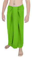 Load image into Gallery viewer, la-leela-men-sarong-rayon-solid-casual-bathing-swimsuit-mens-78x39-parrot-green_6554