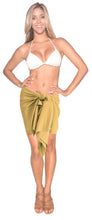 Load image into Gallery viewer, La Leela Women&#39;s Hawaiian Bikini Beach Wrap Sheer Sarong Swimming Bathing suit Beachwear Swim Dress Pareo Cover up Long 72&quot;X21&quot; Beige 128534
