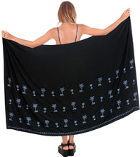 Load image into Gallery viewer, la-leela-rayon-hawaiian-beach-pareo-girls-sarong-solid-78x39-black_4983-black_v372