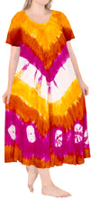 Load image into Gallery viewer, la-leela-rayon-tie-dye-casual-long-beach-womens-dress-beach-cover-up-orange-113-one-size