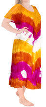 Load image into Gallery viewer, la-leela-rayon-tie-dye-casual-long-beach-womens-dress-beach-cover-up-orange-113-one-size