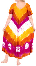 Load image into Gallery viewer, la-leela-rayon-tie-dye-casual-long-beach-womens-dress-beach-cover-up-orange-113-one-size