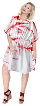 Load image into Gallery viewer, la-leela-cotton-tie_dye-short-caftan-swim-womens-black_3617-osfm-14-28w-l-4x