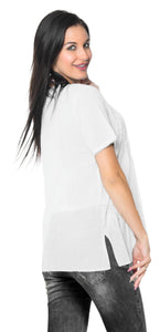 La Leela Lightweight 100% Cotton Solid Swimwear Dress Bikini Cover up White L