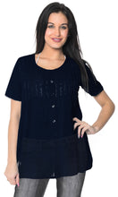 Load image into Gallery viewer, La Leela SOLID Tunic Top Blouse Shirt Round Neck Short Sleeve Beach Coverup M