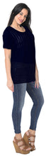 Load image into Gallery viewer, La Leela SOLID Tunic Top Blouse  Round Neck Short Sleeve Beach Coverup M