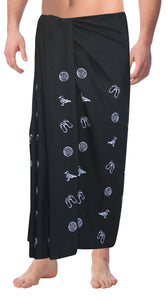 LA LEELA Rayon Solid Swimwear Beach Resort Pareo Boys Warp 72"X42" Black 6559 128657