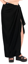 Load image into Gallery viewer, la-leela-rayon-hawaiian-beach-bikini-wrap-sarong-solid-78x39-black_4041