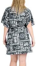 Load image into Gallery viewer, LA LEELA Women&#39;s Midi Caftan Poncho Night Dress Beach Cover Ups Black Printed