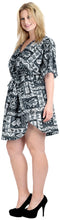 Load image into Gallery viewer, LA LEELA Women&#39;s Midi Caftan Poncho Night Dress Beach Cover Ups Black Printed