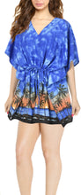 Load image into Gallery viewer, La Leela Beach Bikini Cover up SMOOTH Likre Caftan Dress Women Tunic Dark Blue