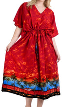 Load image into Gallery viewer, la-leela-soft-printed-kaftan-maxi-nightgowns-womens-orange-73-one-size-orange_n883