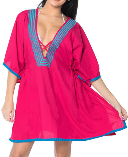 la-leela-bathing-suit-swim-beach-bikini-wear-swimsuit-cover-up-womens-embroidery   Pink_n811 129139