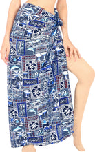 Load image into Gallery viewer, la-leela-womens-hawaiian-bikini-beach-wrap-sheer-sarong-swimming-bathing-suit-beachwear-swim-dress-pareo-cover-up-long-78x42--blue-129337