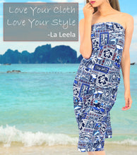 Load image into Gallery viewer, La Leela Women&#39;s Hawaiian Bikini Beach Wrap Sheer Sarong Swimming Bathing suit Beachwear Swim Dress Pareo Cover up Long 78&quot;X42&quot;  Blue 129337