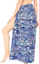 Load image into Gallery viewer, La Leela Women&#39;s Hawaiian Bikini Beach Wrap Sheer Sarong Swimming Bathing suit Beachwear Swim Dress Pareo Cover up Long 78&quot;X42&quot;  Blue 129337