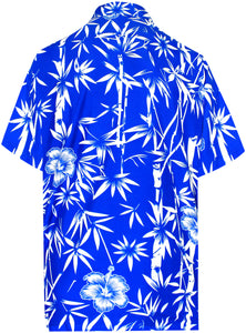 LA LEELA Shirt Casual Button Down Short Sleeve Beach Shirt Men Aloha Pocket 166 1890