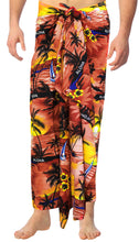 Load image into Gallery viewer, LA LEELA Men Beach Cover Up Pareo Canga Swimsuit Sarong Lungi One Size Red_E623