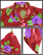 Load image into Gallery viewer, la-leela-shirt-casual-button-down-short-sleeve-beach-shirt-men-aloha-pocket-Blood Red_W341