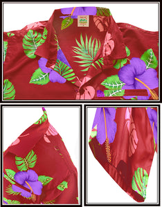 la-leela-shirt-casual-button-down-short-sleeve-beach-shirt-men-aloha-pocket-Blood Red_W341