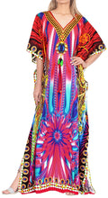 Load image into Gallery viewer, LA LEELA 2 Digital Women&#39;s Kaftan Kimono Summer Beachwear Cover up Dress v571