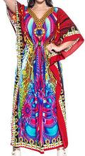 Load image into Gallery viewer, LA LEELA 2 Digital Women&#39;s Kaftan Kimono Summer Beachwear Cover up Dress v571