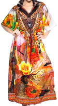 Load image into Gallery viewer, la-leela-soft-digital-top-caribbean-long-caftan-womens-multi-206-one-size-multicolor_v566