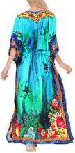 Load image into Gallery viewer, LA LEELA Lounge Caftan fabric Digital HD Print Resort Dress Women OSFM 14-22 [L-3X] Multicolor_3573