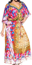 Load image into Gallery viewer, la-leela-lounge-soft-digital-beach-wear-lounge-caftan-top-multi-79-one-size