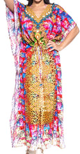 Load image into Gallery viewer, la-leela-lounge-soft-digital-beach-wear-lounge-caftan-top-multi-79-one-size