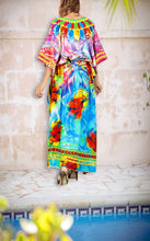 Load image into Gallery viewer, LA LEELA 2 Digital Women&#39;s Kaftan Kimono Summer Beachwear Cover up Dress v560