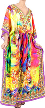 Load image into Gallery viewer, Floral Long Multi Color Abstarct Printed Caftan For Women