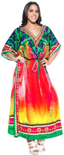 Load image into Gallery viewer, LA LEELA Lounge Likre Digital Long Caftan Dress Women Multicolor_731 OSFM 14-22W [L-3X]