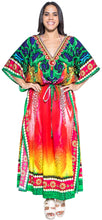 Load image into Gallery viewer, LA LEELA Lounge Likre Digital Long Caftan Dress Women Multicolor_731 OSFM 14-22W [L-3X]