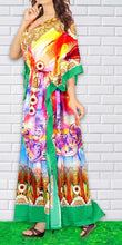 Load image into Gallery viewer, LA LEELA 2 Digital Women&#39;s Kaftan Kimono Summer Beachwear Cover up Dress v553