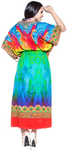 Load image into Gallery viewer, LA LEELA Lounge Soft  Digital Caftan Tunic Long Women Dress  Multi 203 One Size