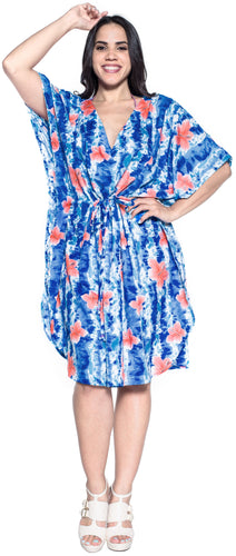 la-leela-bikni-swimwear-soft-fabric-printed-beachwear-loose-cover-up-OSFM 16-28W [XL- 4X]-Blue_V524