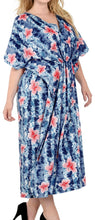Load image into Gallery viewer, la-leela-likre-printed-long-caftan-dress-women-black_639-osfm-14-22w-l-3x-black_v519
