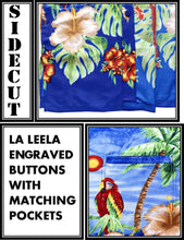 Load image into Gallery viewer, LA LEELA Shirt Casual Button Down Short Sleeve Beach Shirt Men Aloha Pocket shirt Blue_W359